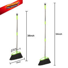 Soft Bristles Green Angle Broom Long Handle Indoor for Hardwood