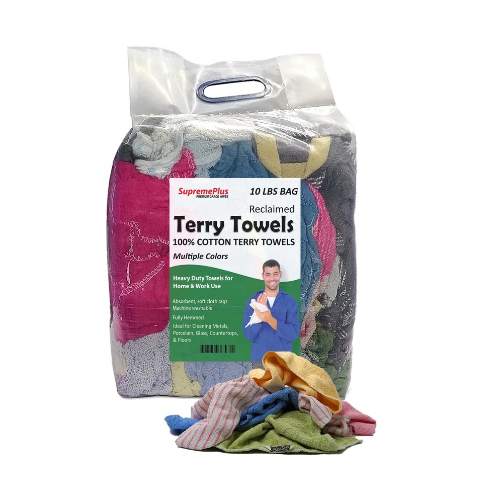 Color Terry Towel 100% Cotton Cleaning Rags-10 lbs. Bag – Multipurpose Cleaning