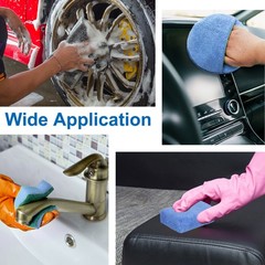 2pcs Microfiber Car Wash Sponge 6″x6″ Non-Scratch Foam Applicator Pads Blue