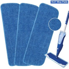 3 Pack 16.5“ Universal Fit Flat Mop Pads, Pads