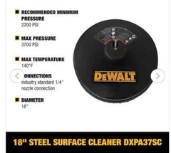 DEWALT DXPA37SC 18″ Surface Cleaner for Pressure Washer Steel Deck 3700 Psi