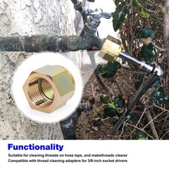 05265 Faucet Thread Cleaner Tool for Household Outdoor 1/4 inch, Alloy