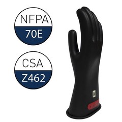 Enespro Class 0 Black Rubber Voltage Insulating Gloves, Max. Use Voltage 1000…