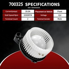 Vetmor 700325 Hvac Heater Blower Motor Fan Compatible Honda 2018-2022 Accord