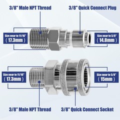 JOEJET High Pressure Washer Ball Valve Kit, 1.2 x 4.96 x 2.16 inches, Silver