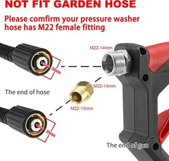 Tool Daily Short Pressure Washer Gun with Foam Cannon, 1/4 Black, Red, White