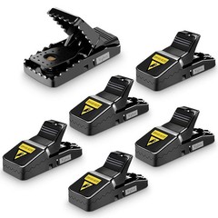 Mouse Trap, Mice Traps That Work Best Snap for 6 Pack Traps, Black