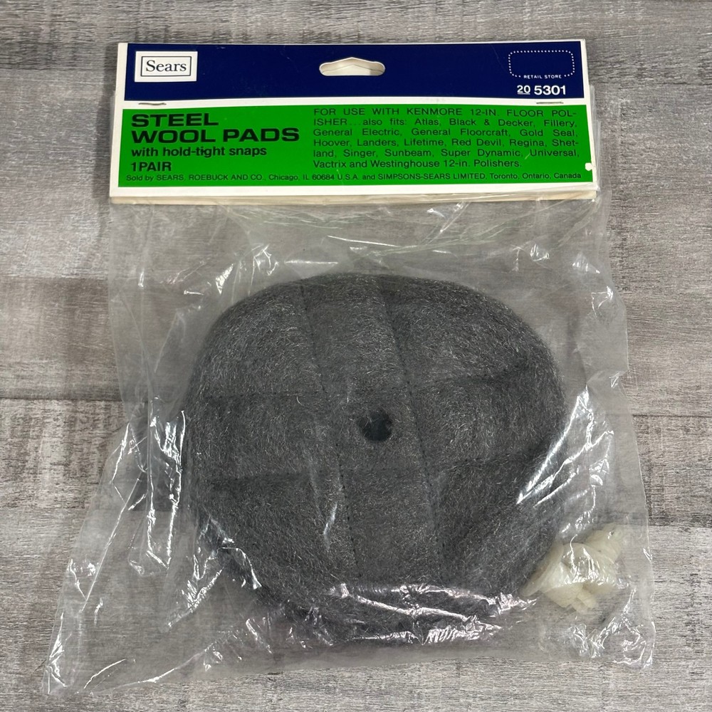 Sears Kenmore STEEL WOOL PADS for 12″ Floor Polisher 205301 – Fits Other Brands