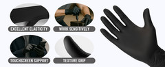 Sanitary Nitrile Gloves Disposable, 40 Pairs (80 Gloves), Indivily
