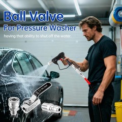 GALELEOPARD Ball Valve Pressure Washer, 3/8 Inch Quick Connect Black