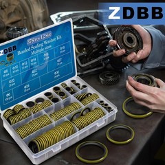 ZDBB 12 Sizes 378 Pcs Bonded Sealing Washer Kit,Automotive Self-Centred Black