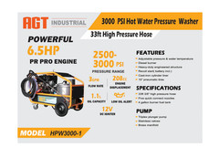 Agrotk 3000 PSI Hot Water High Pressure Washer Machine 6.5HP Diesel Burner 3GPM