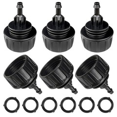 6 Pack Drip Irrigation Hose Connectors, 1/4 Inch inch, Black