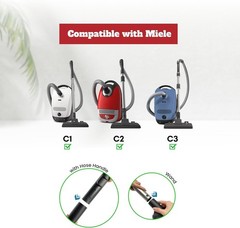 For Miele 35mm Vacuum Attachment Kit compatible with C1 C2 C3, Black