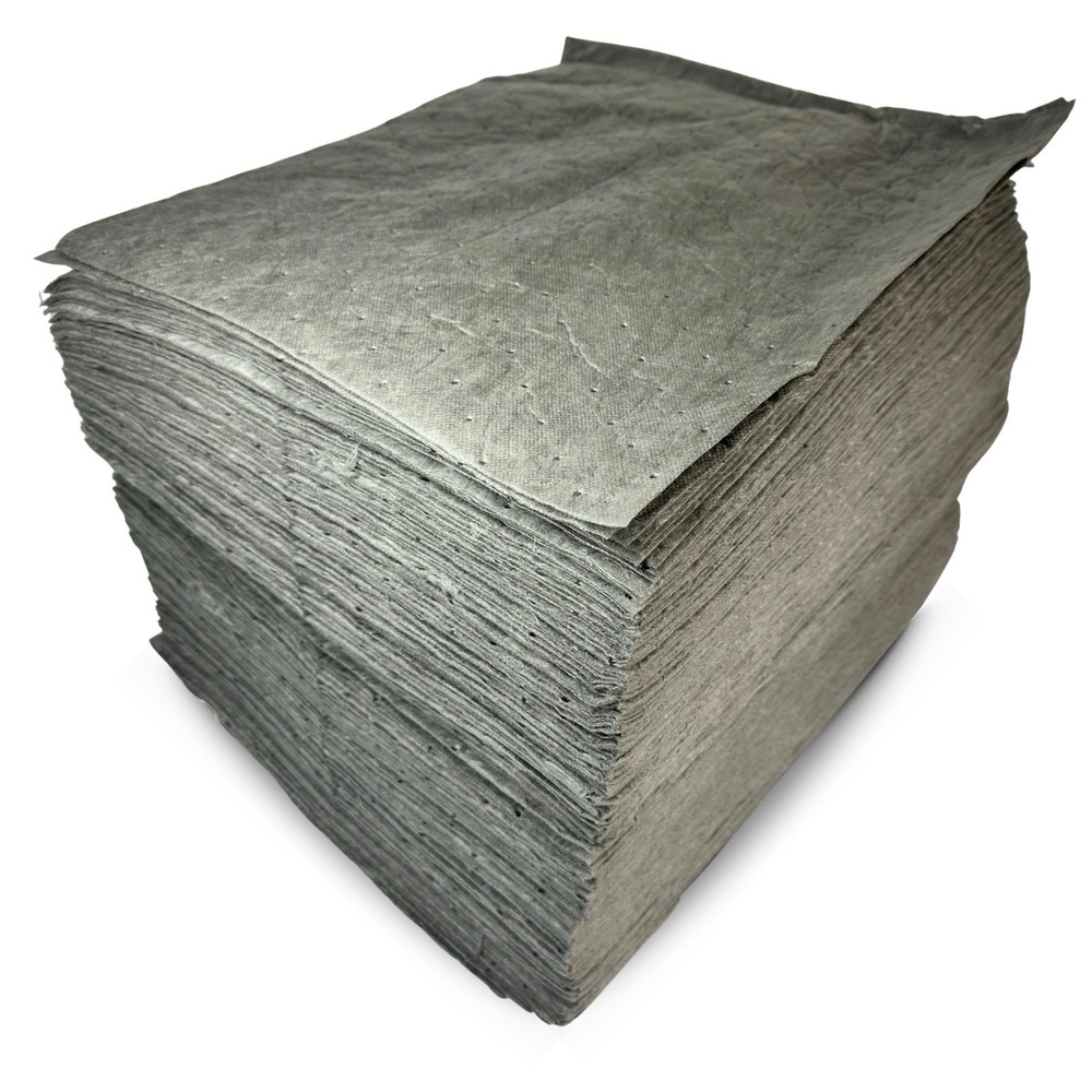 Hospeco TaskBrand AS-SRB-P Sorbent Pads Gray 15” x 18” Absorbent 200-Count Bale