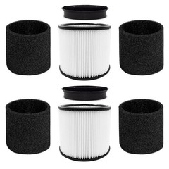 CERO 90304 Replacement Filter for Shop Vac 90304, 6.2 inches, Black-2Pack