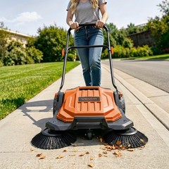 VEVOR Walk-Behind Floor Sweeper Manual Hand Push Sweeper 25.6″ Sweeping Width