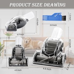 Upgraded Pet Hair Power Brush Tool Attachment 7.28 x 4.92 x 2.95 inch, Gray