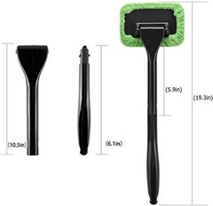Interior Windshield Cleaner Tool for Car Windows, Green Rectangle