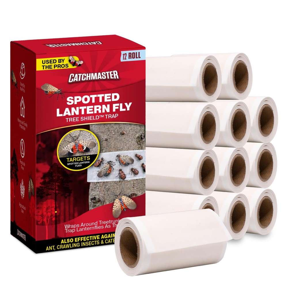 Catchmaster Tree Shield Lantern Fly & Ant Traps Insect Barrier, 12 Rolls, Red