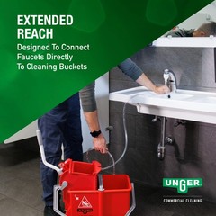 Unger Commercial ~ Easy Adapter Hose 6 Ft Clear/White Water Faucet Attachment