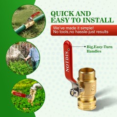 Brass Garden Hose Shut Off Valve with Full-Flow Design – 4.5 inches, Copper