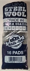 GMT 117007 Steel Wool Hand Pads Grade 4 (Extra Coarse) – 6 packs of 16 pads ea
