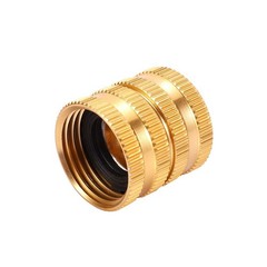 Metal Garden Hose to Fitting Connect, Double Female Quick 2FML, Gold