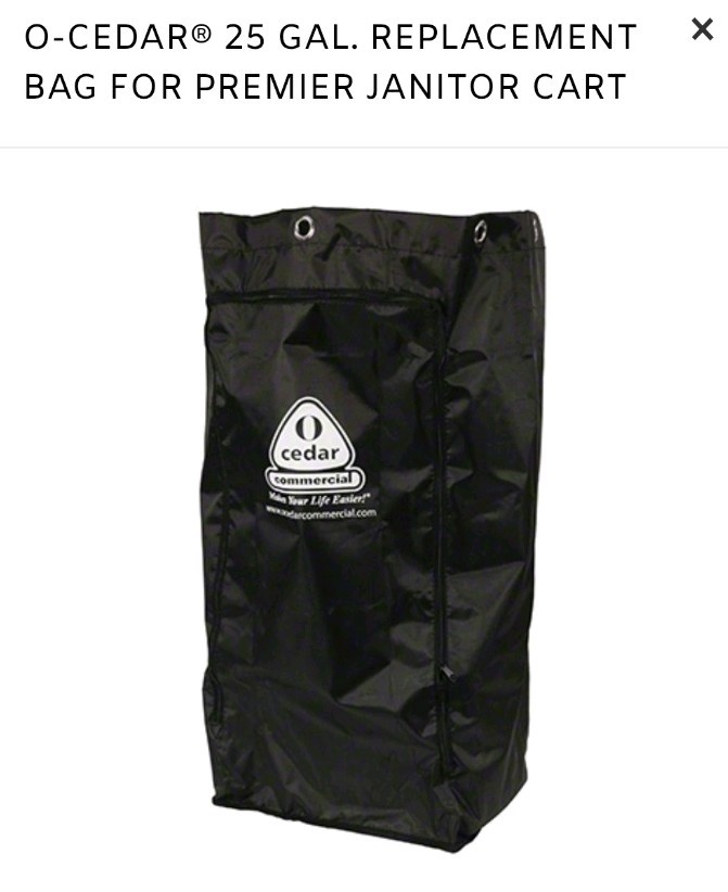 New O Cedar Commercial Replacement Cart Bag 25 Gallon 96985