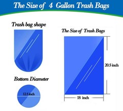 4 Gallon Trash Can Liners – Small Garbage Bags 250, Extra Strong, Fit 10-15 L…