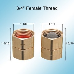 M MINGLE Garden Hose Adapter, Female to Female, 3/4 Inch 0.75 Inches, Brass