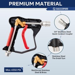 Short Pressure Washer Gun with 1/4″ Quick 72.18 cubic inches, Black