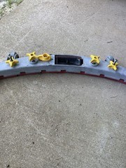 Curved Floor Scrubber Squeegee Assembly w/ Casters Wheels & Adjustment Knobs