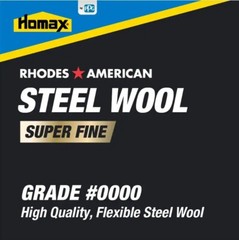 Homax Rhodes American #0000 Super Fine Grade Steel Wool – 12 Pads