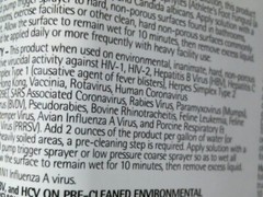 Hospital grade Disinfectant 1/2 Gal Makes 32 Gallons see pics Label Information