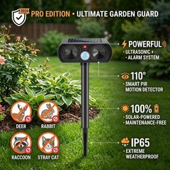 2026 4Pack Sonic Fortress Pro Deer Repellent Outdoor Solar Ultrasonic black