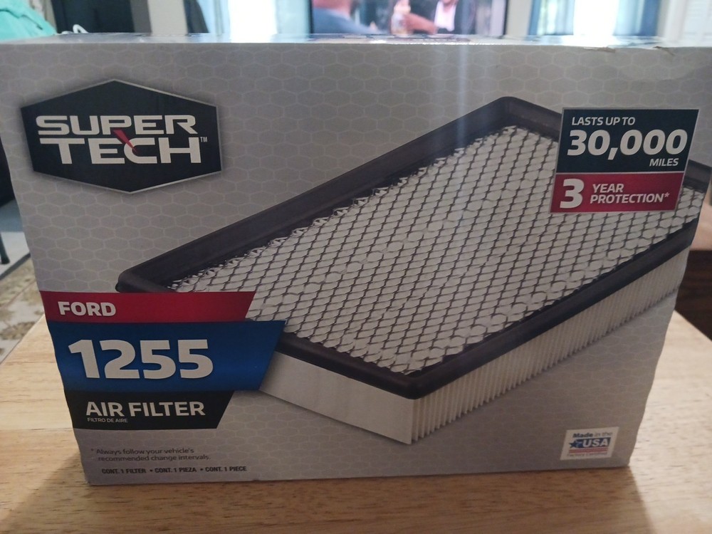 Super Tech Engine Air Filter 1255, Replacement Filter for Ford