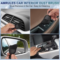 2-Piece Car Interior Detailing Brush Set with Soft Bristles for D Color: Black