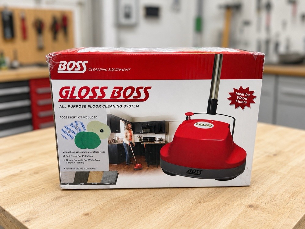 Gloss Boss Floor Polisher Buffer Waxer Scrubber Hardwood Tile Concrete Red