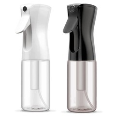 ELEMSY Spray Bottle For Hair (2 Pack 6.8 OZ) Continuous Mister White & Black
