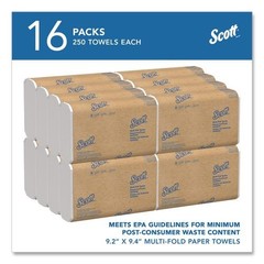 Scott 01804 9.2 in. x 9.4 in. Essential Multi-Fold Towels – White (4000/CT) New