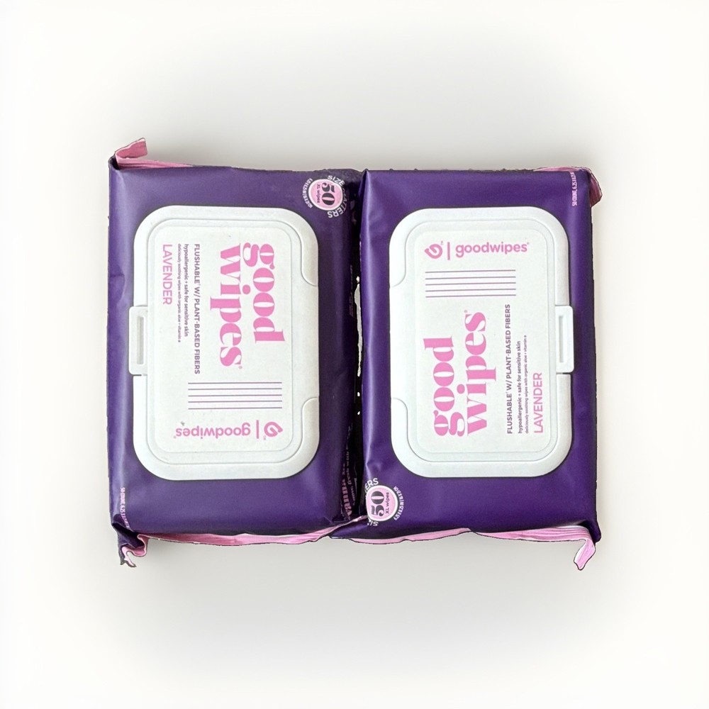 goodwipes Lavender Personal Wipes 50 Count 2-Pack for Skin & Toilet