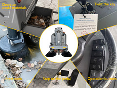 50.4″ Ride-on Floor Sweeper Industrial Machine 26.5 Gallon Dustbin 92600 Sqft/h