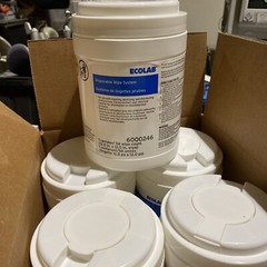 Ecolab 6000246 + 6000248 disposable dry Wipe System￼ 12 rolls + 6 canisters