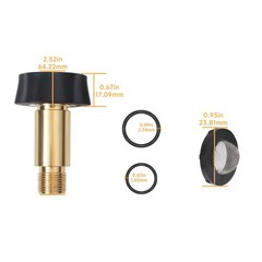 Cutetool 7110166 Water Inlet Fitting 3/8 inch and 3/4 inch, yellow Black