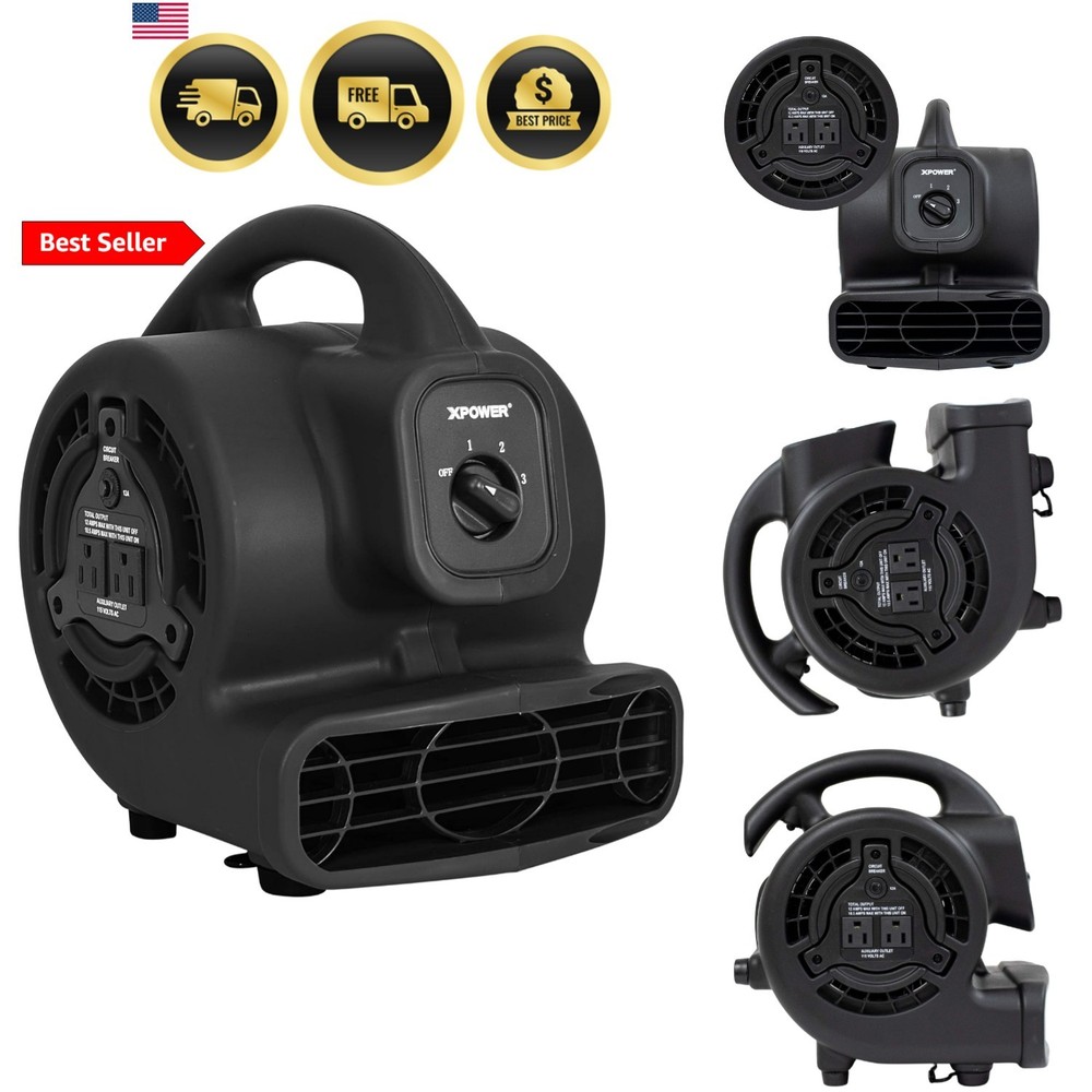 P-80A Mini Mighty 138 W 600 CFM Centrifugal Air Mover, Carpet Dryer, Floor Fa…
