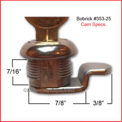 Bobrick Cam Lock Set #353-25 for Paper Towel & Toilet Tissue Disp.(1/set)
