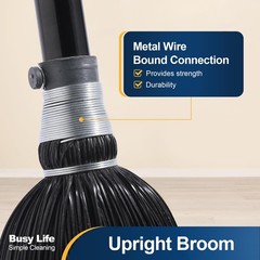 Yocada Broom Commercial Indoor Outdoor 55.5 inch Tall for Black