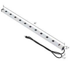 48″ 10 Outlet Aluminum Power Strip with 6-ft Cord ETL/cETL