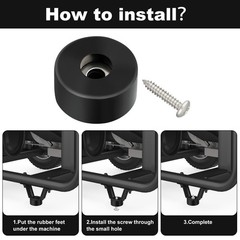 4 PCS 192310GS Anti Vibration Rubber Feet for Air Compressors, 4PCS, Black